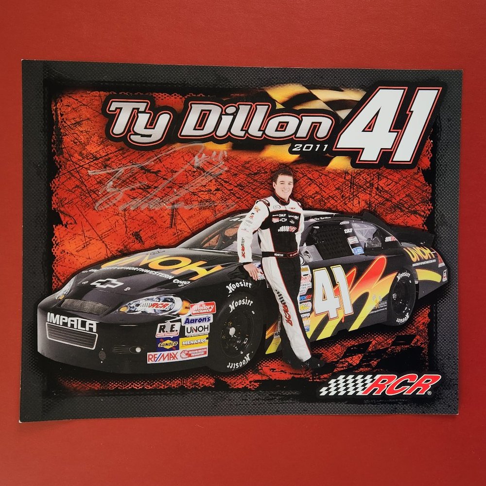 TY DILLON #41 SIGNATURE ON A 2011 BIOGRAPHY CARD, NASCAR